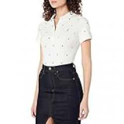 Nautica Women's Stretch Cotton Polo Shirt, Bright White, XS