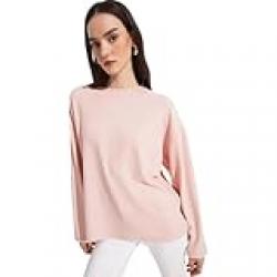 June Women Glitter Detailed Knitted Fabric Blouse M Powder Color