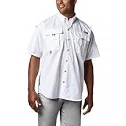 Columbia Men's PFG Bahama II Short Sleeve Shirt, White, 4XT