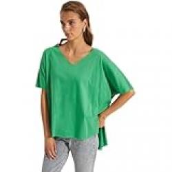 June Women V-Neck Viscose T-Shirt One Size Green
