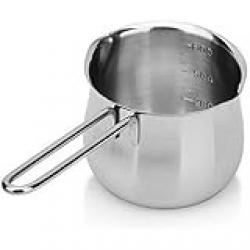 LVOERTUIG Saucepan, Stainless Steel Milk Pan 12cm, Soup Pot for Induction and Oven, Non Stick Milk Pot, Dishwasher Safe Cookware(Sliver)