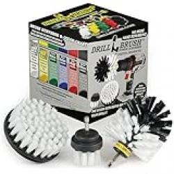 Drillbrush 3 Piece Drill Brush Cleaning Tool Attachment Kit for Scrubbing/Cleaning Tile, Grout, Shower, Bathtub, and All Other General Purpose Scrubbing (Automotive Soft-White)