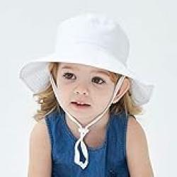 Whaleap UPF 50+ Baby Sun Hat Bucket Adjustable Kids Summer Outdoor Beach Hat Protection with Drawstring Wide Brim for Toddler Boys Girls