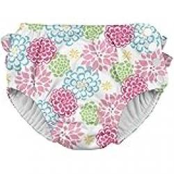 Green Sprouts - Ruffle Swim Nappy - White Zinnia - 18Mo (12-18 Months)