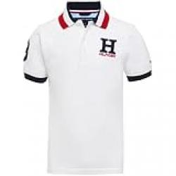 Tommy Hilfiger Boys' Big Short Sleeve Solid Matt Polo Shirt, White, X-Large (20)