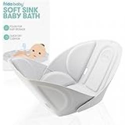 Soft Sink Baby Bath by Frida Baby Easy to Clean Baby Bathtub + Bath Cushion That Supports Baby's Head