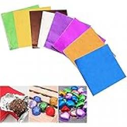 AYF Chocolate Candy Wrappers Aluminium Foil Packaging for Decoration, 3.15x3.15in Square, 800 Pieces 8 Colors