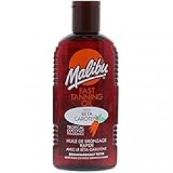 Malibu Fast Tanning Oil | Infused with Beta Carotene | Tropical Coconut Fragrance | Dermatologically Tested | Water Resistant | 200ml