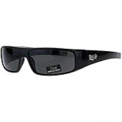 Locs All Black Limo Super Dark OG Gangster Shade with Metal Tip Temples, One Size