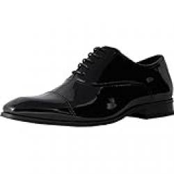 Florsheim Men's Tux Cap Toe Oxford Black Patent 9.5, 42.5 EU