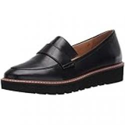 Naturalizer Womens Adaline Slip On Lightweight Platform Loafer,Black Leather,11M, Black Leather, 11