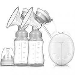 Convenient Double Electric Breast Pump With Milk Bottle (White)