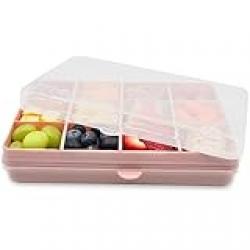 melii Snackle Box - 12 Compartment Snack Container with Removable Dividers for Customizable Storage - Ideal for On the Go Snacking, BPA Free, Easy to Open and Clean