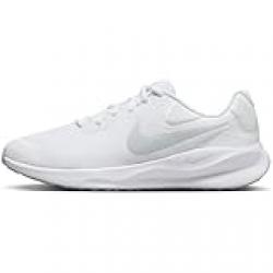 NIKE REVOLUTION 7 MENS LACED SHOES WHITE/PURE PLATINUM-WHITE Size 46