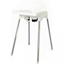 High Chair with tray, White