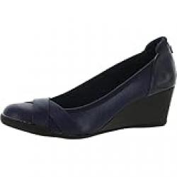 Anne Klein Women's Timeout Wedge Heel Pump Navy 7.5, 38.5 EU