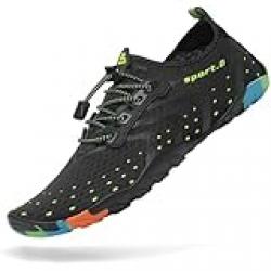 Mishansha Water Shoes for Women Men Barefoot Beach Shoe Quick Dry Aqua Swim Socks for Surfing Yoga Size 4.5-15 Women/3-13.5 Men, Carbon Black, 14.5 Women/13 Men