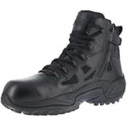 Reebok mens Rapid Response Rb Safety Toe 6 Stealth With Side Zipper Military Tactical Boot, Black, 10 Wide US