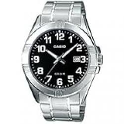 Casio Couple's Watch - MTP/LTP-1308D-1BVDF Black/White Dial, Silver Band
