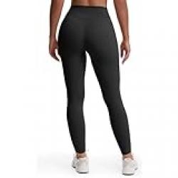 Aoxjox High Waisted Workout Leggings for Women Compression Tummy Control Trinity Buttery Soft Yoga Pants 26, A Black, S