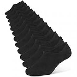SYOSI No Show Low Cut Socks for Mens Cotton Casual Sports Athletic Ankle Anti-Slide Socks, Invisible Casual Ankle Socks, Men Short Socks Casual Cotton Socks (6 Pairs) (Black) - M