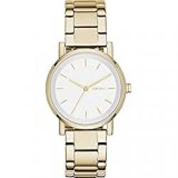Dkny Women Soho 34mm Stainless Steel Quartz Dress Watch, Gold, Quartz Movement