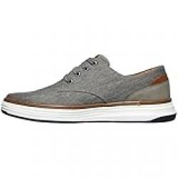 Skechers Men Moreno Canvas Oxford Shoe, Beige (Tpe 578), 10 Wide / 43 EU Wide