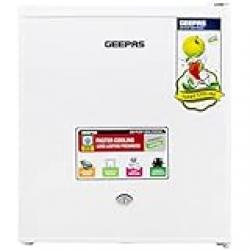 Geepas Defrost Mini Fridge 60L Door Lock and Key Low Noise Design Compact Powerful Compressor Energy Saving Fast Freezing Adjustable Thermostat GRF654WPEN White