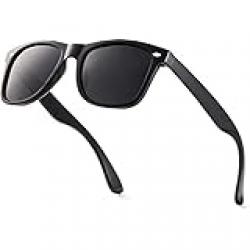Mens Sunglasses Sunglasses for Men & Women Driving, Fishing Sunglasses For Men Polarized Cool Shades (Bright Black Frame Gray lens)
