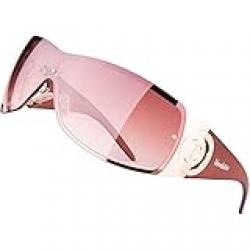 Verdster Cosmo Wrap around Sunglasses Women - Non Polarized with UV Protection - Oversized Y2k Sunglasses Womens, Cocoa Brown Temples With Maroon Blush Lenses, Large