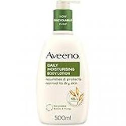Aveeno Daily Moisturising Body Lotion, With Soothing Oats & Rich Emollients, Suitable For Sensitive Skin, Nourishes and Protects Skin, Fragrance Free, 500ml