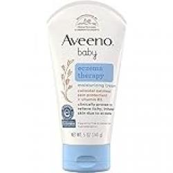 Aveeno Eczema Therapy Daily Moisturizing Cream for Sensitive Skin, Soothing Lotion with Colloidal Oatmeal for Dry, Itchy, and Irritated Skin, Steroid-Free and Fragrance-Free, 5 oz