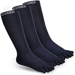 VWELL Toe Socks Cotton Athletic Running Five Finger Socks 3 Pairs,Size 7-11, Blue3 Pairs, One Size-Medium