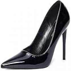 Elisabet Tang Women Pumps Pointed Toe High Heel inch/12cm Party Stiletto Heels Shoes Black Bottom 10, 40 EU