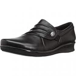 Clarks Women's Hope Roxanne Loafer, Black Leather, 35.5 EU