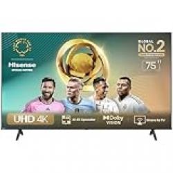 Hisense 75 inch Smart TV UHD 4K E6N-Dolby Vision,Game Mode Plus,Smooth Motion with MEMC,AI Sports Mode,Voice Control,Share to TV,Youtube,Netflix,Disney+,Shahid and Anghami,75E6N (2024 UAE Version)