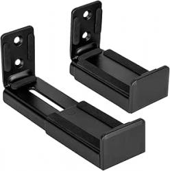 Saifsmart Sound Bar Stand Wall Mount - Universal Dual Bracket for Most Soundbars, Holds up to 5 kgs, Depth Adjustable 3.5-6.1 - Speaker Stand Black, Heavy ABS Plastic (1 Pair)