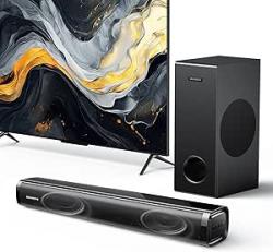 MEVOSTO Soundbar for TV with Subwoofer Gamer for PC 120W Gaming Sound Bar with 5.25'' 12L Surround Woofer Deep Bass Bass/Treble Adjustable&3EQ HD-ARC/Optical/USB/AUX/BT Compatible Gaming Devices