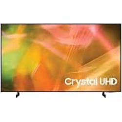 Samsung 55 Inch 4K LED HDR Crystal UHD Flat Smart TV UA55AU8100UXZN - 1 Year Warranty (2021 Model - UAE Version), Black