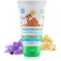 Mamaearth Mineral Based Sunscreen for Babies | With Calendula, Zinc Oxide & Cocoa Butter | SPF 20+ | Soothes, Nourishes & Protects Delicate Skin | Safe for 0+ Months | Toxin-Free | 50ml