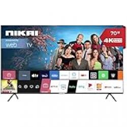 Nikai 70 Inch UHD LED WebOS Smart Tv Platinum Series, Magic Remote, Cinema Screen Design 4K Ultra HDR, Dolby Audio, Smart Voice Control, Apps YouTube, Netflix, Shahid  NIK70MEU4STN1