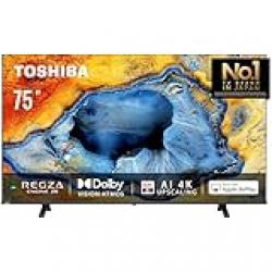 Toshiba 75 inch UHD Smart TV C350N -, AI 4K Upscaling, REGZA Power Audio, Ultimate Motion, Sports Mode, DTS X, Game Mode, Dolby Vision Atmos (2024 Model)