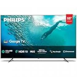PHILIPS 55 Inch 4K Ultra HD Smart Google TV with Hands-Free Voice Control Dolby Vision Atmos HDR10 with built-in Google Assistant (2024 Model) 55PUT7129/56 Black