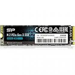 SP SILICON POWER 256GB NVMe PCIe Gen3x4 M. 2 2280 TLC SSD R/W Up to 2,100MB/s and 1,200MB/s