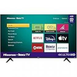 Hisense 50 Inch TV 4K UHD Smart TV, With Dolby Vision HDR, DTS Virtual X, YouTube, Netflix, Freeview Play & Alexa Built-in, Bluetooth & WiFi Black Model 50A61GTUK - 1 Year Full Warranty.