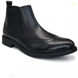 YZBuyer Cow Crest Leather Formal Shoes For Men| Slip On Shoes with Sheep Lining (Black)